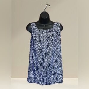 Women’s Sleeveless Top Blue & Brown Multi Colored